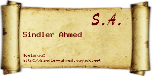 Sindler Ahmed névjegykártya